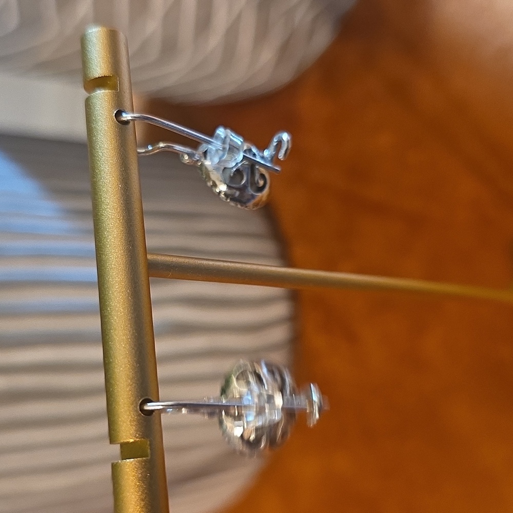 NOA ZUMAN 925 Silver Blue Crystal Earrings - Picture 5 of 6